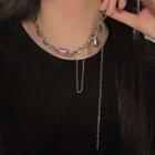 Lock Choker Necklace Silver - One Size