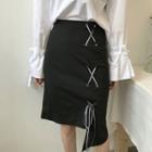Lace-up Asymmetrical A-line Skirt