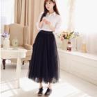 Plain Maxi Tulle Skirt