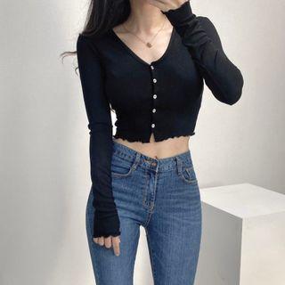 Frilled Hem Crop Top