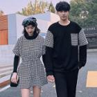 Couple Matching Houndstooth Dress / Sweatshirt / Pants