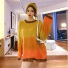 Gradient Loose-fit Sweater As Figure - One Size