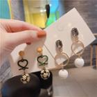Alloy Dangle Earring 1 Pair - Pompom - White - One Size