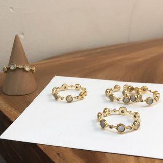 Retro Faux Pearl Open Ring As Shown In Figure - One Size