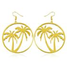 Palm Tree Hook Drop Earring 1 Pair - Gold - One Size