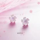 925 Sterling Silver Flower Earring 1 Pairs - Silver - One Size