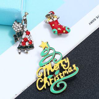 Set Of Three: Christmas Brooch As Shown In Figure - One Size