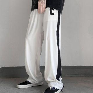Lettering Wide-leg Dress Pants