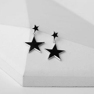 925 Sterling Silver Star Dangle Earring 1 Pair - Earrings - Star - One Size