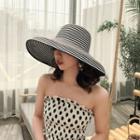Striped Wide Brim Bucket Hat