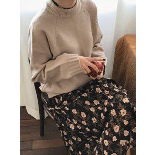 Crew-neck Raglan-shoulder Sweater