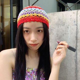 Rainbow Knit Beanie Multicolor - One Size