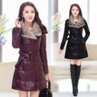 Faux Fur Collared Padded Long Coat