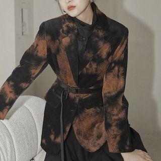 Dye Print Single-breasted Blazer