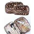 Set Of 2: Leopard Print Pouch