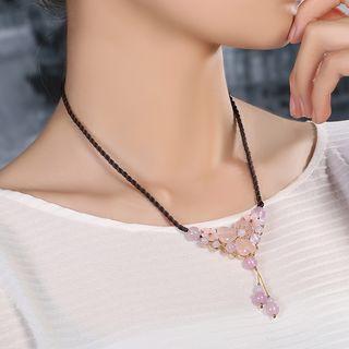 Floral Beaded Drop Necklace