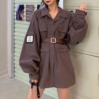 Cargo Shirt Jacket Charcoal Gray - One Size