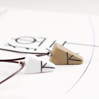 Couple Matching Ceramic Triangle Necklace