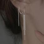 Chain Fringed Earring 1 Pc - Silver - One Size