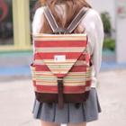 Belted Stripe Canvas Backpack