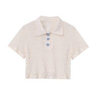 Shirt Sleeve Crop Polo Shirt