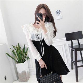 Chiffon-frill A-line Mini Dress