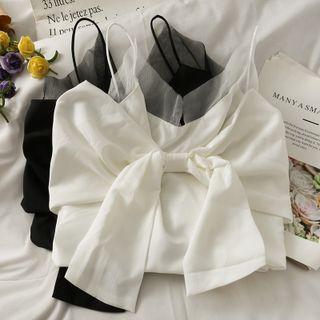 Ribbon-accent Cropped Camisole Top