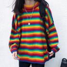Rainbow Striped Loose-fit Sweater