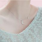 Rhinestone Moon Necklace/ Earring