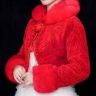 Fluffy Wedding Open Front Coat Red - One Size