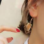 Scallop Square Non-matching Earrings / Ear Cuffs