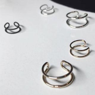 Alloy Layered Cuff Earring Gold - One Size