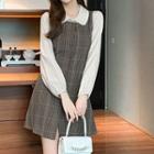 Plaid Mini A-line Overall Dress / Shirt