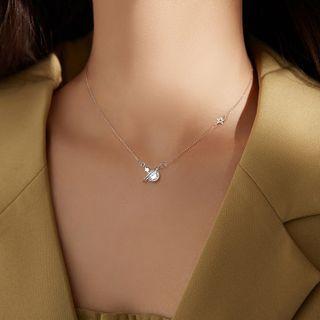 Planet Pendant Sterling Silver Necklace 1pc - Silver - One Size
