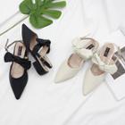 Chunky Heel Pointy-toe Bow-accent Shoes