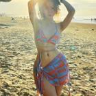 Set: Print Bikini Top + Bottom + Wrap Swim Skirt