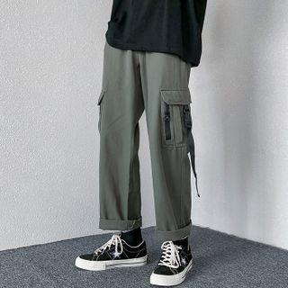 Pocket Detail Straight Leg Cargo Pants
