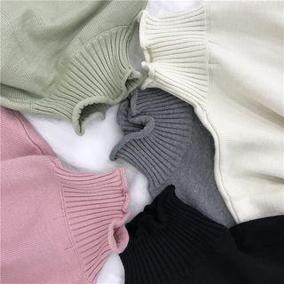 Lettuce-edge High Neck Loose Sweater