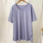 Short-sleeve Slit Loose-fit T-shirt