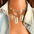 Razer Pendant Layered Necklace Silver - One Size