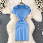 Short Sleeve V-neck Polo Dress