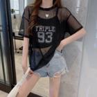 Set: Numbering Tank Top + Short-sleeve Mesh Top
