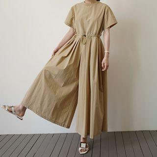Short-sleeve Oversized Plain Jumper Pants