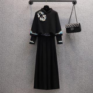 Traditional Chinese Set: Long-sleeve Top + Skort
