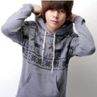 Nordic-print Drawstring Hooded Pullover