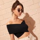 Criss-cross Ribbed Cropped Top
