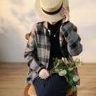 Plaid Shirt Jacket Plaid - Black & Gray - One Size