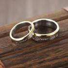 Couple Matching Two Tone Engraved Ring