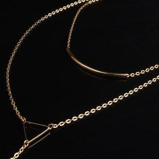 Triangle Double-chain Necklace