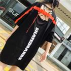 Letter Embroidered 3/4 Sleeve T-shirt Dress